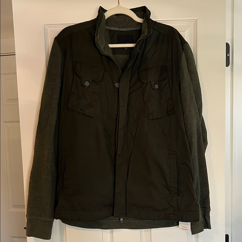 Banana Republic Olive Green Quilted-Front Field Jacket